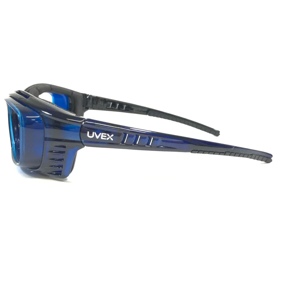 uvex Safety Goggles Eyeglasses Frames SW09 Black Blue Square Z87-2 56-21-127
